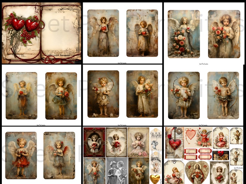 Valentine Angel ,paper, File Folders, Pockets, Tags, Kit, Digital ...