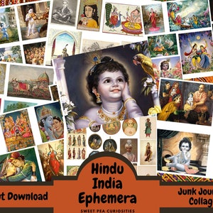 Hindu, Índia, Coisas Efêmeras, Digital, Download, Para Impressão, Junk Journal, Colagem, Mídia mista, Suprimentos para Junk Journal, pacote, Planilhas, Álbum de recortes