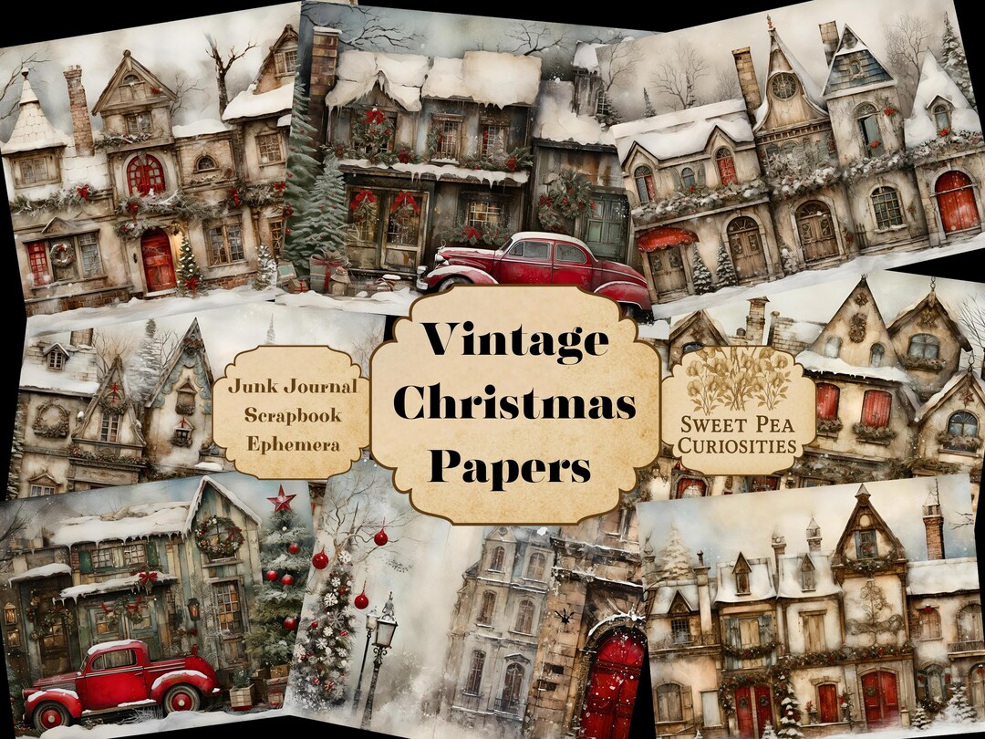 Christmas Paper, Junk Journal, Printable, Digital, Download, Junk ...