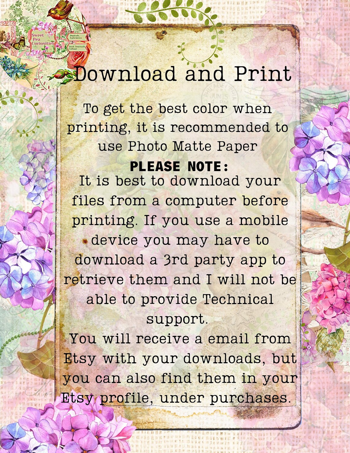 File Folder Tags Digital Download Printable Junk Journal - Etsy