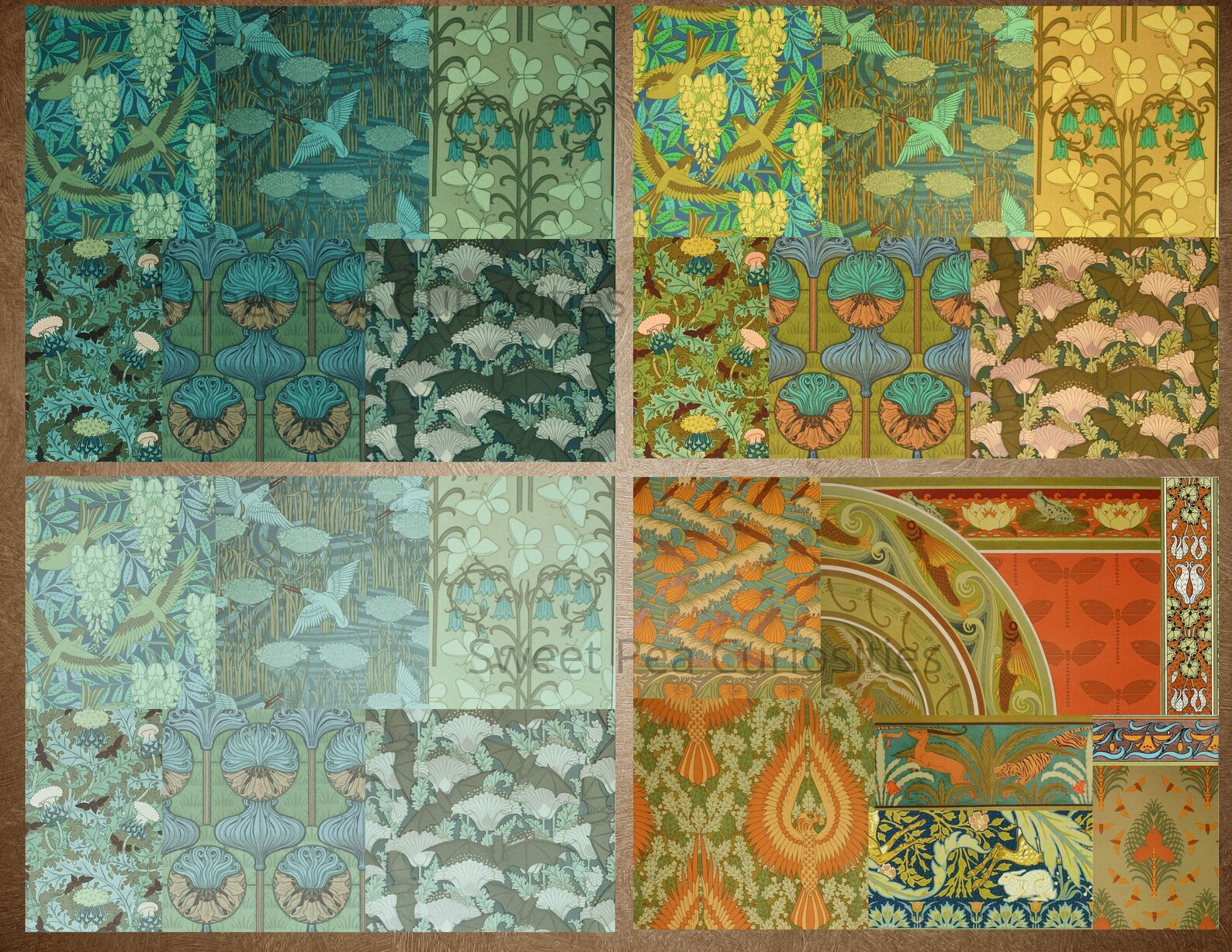 Art Nouveau Digital 22 Pages Junk Journal Ephemera Mixed Etsy