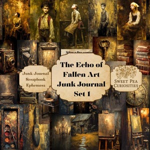 The Echo of Fallen Art, Set 1 Junk Journal Kit, Digital, Download, Printable, Junk Journal, Grungy, Scrapbook, Ephemera, Grunge, Mixed Media