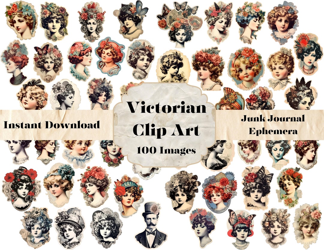 Victorian Clipart, Digital, Download, Printable, Junk Journal, Ephemera ...