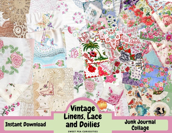 Lace Linens Vintage Material Digital Download Printable - Etsy