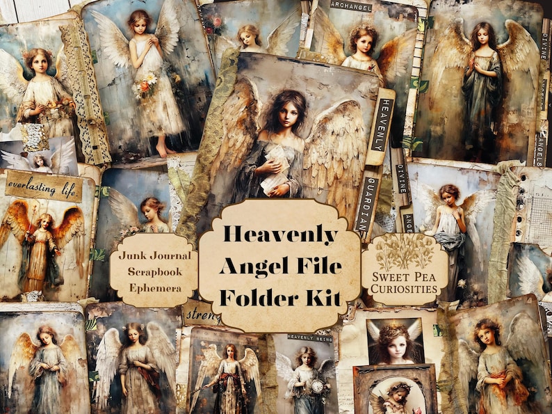 Heavenly Angel ,paper, File Folders, Pockets, Tags, Kit, Digital ...