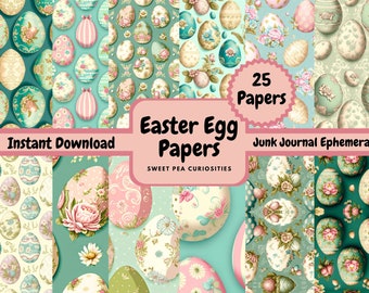 Easter, Digital, Download, Printable, Junk Journal Supplies, Shabby Chic, Eggs, Ephemera, Scrapbook, Collage, Pastel, Vintage, Papers, Cards