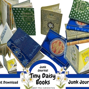 Kleine Bücher, Buchhüllen, Junk Journal, Mixed Media, Collage, Scrapbook, Junk Journal Kit, Mini Buch, druckbar, digitaler Download, Bastelset