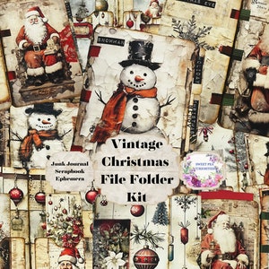 Weihnachten, Papier, Datei Ordner, Taschen, Tags, Kit, Digital, Download, Printable, Junk Journal, Collage, Scrapbook, Zubehör, Ephemera