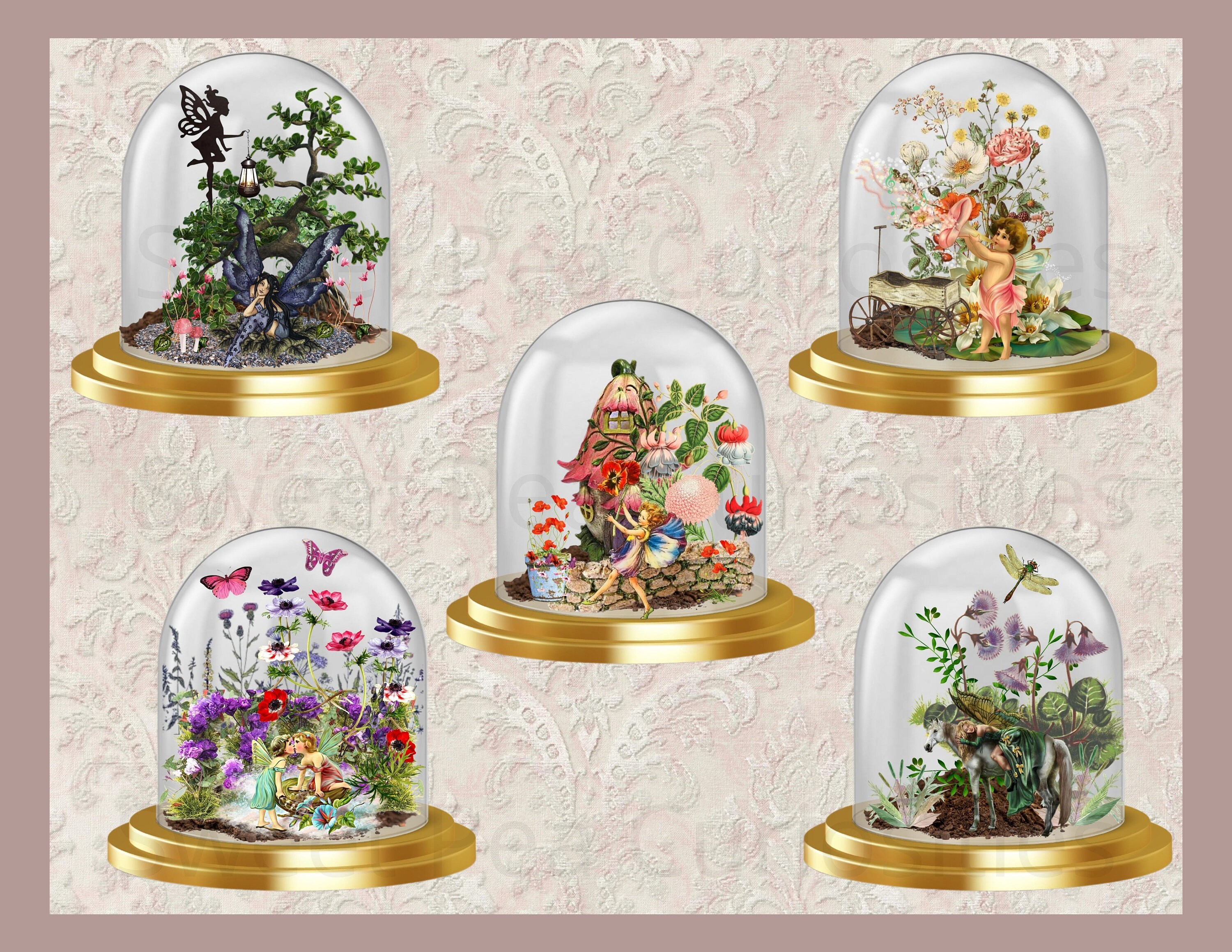 Fairy Terrarium Digital Download Printable Ephemera Junk Etsy