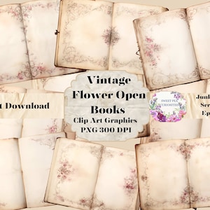 Open Boek PNG, Clipart, Digitaal, Downloaden, Afdrukbaar, PNG, Junk Journal, Ephemera, Scrapbooking, collage, dagboek, Bloemenboek, Transparant