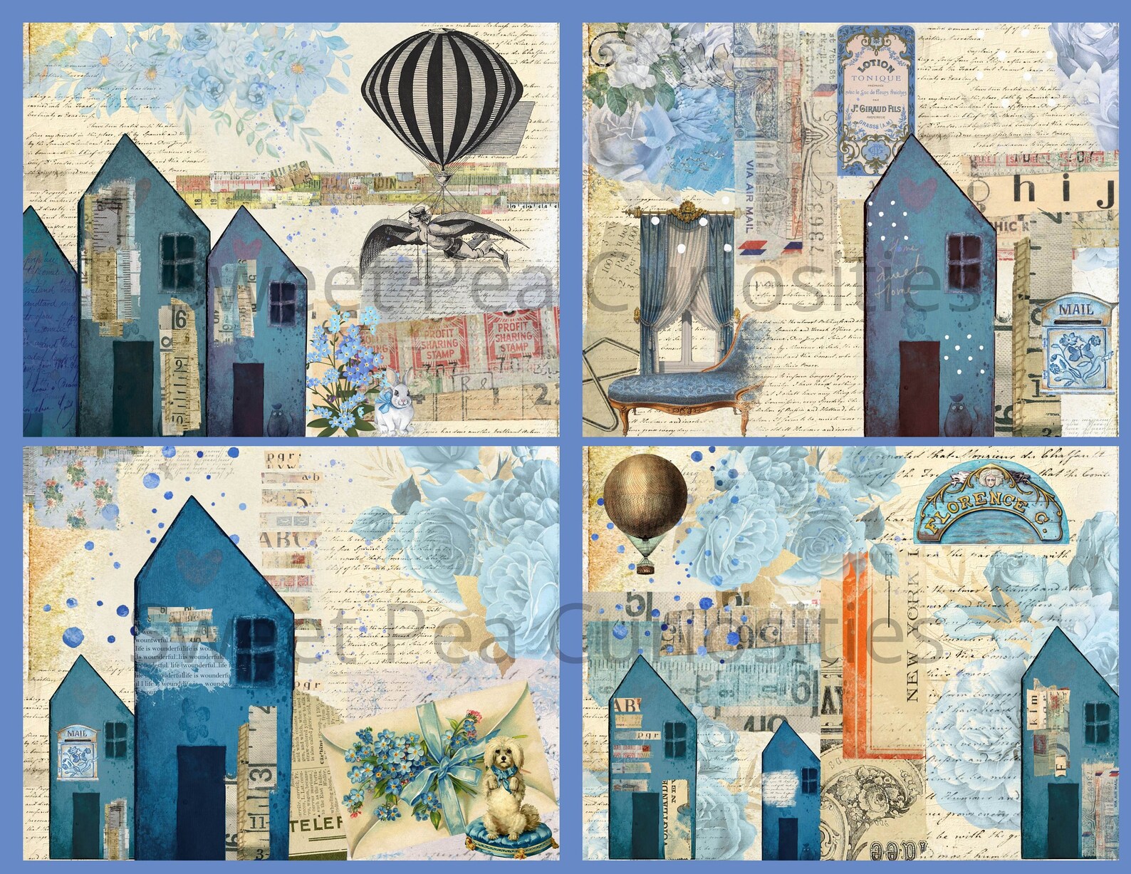 Whimsical Houses, Junk Journal Kit, Digital, Download, Printable ...