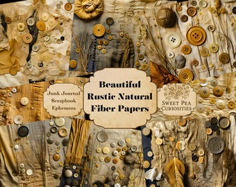 Junk Journal, Vintage Rustic Papers,  Printable, Digital Download, Junk Journal kit, Collage, Scrapbook, Sewing, Pack, Ephemera, Supplies