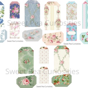 Shabby Chic, Pocket Tags, Loaded Envelope, Junk Journal Kit, Printable ...