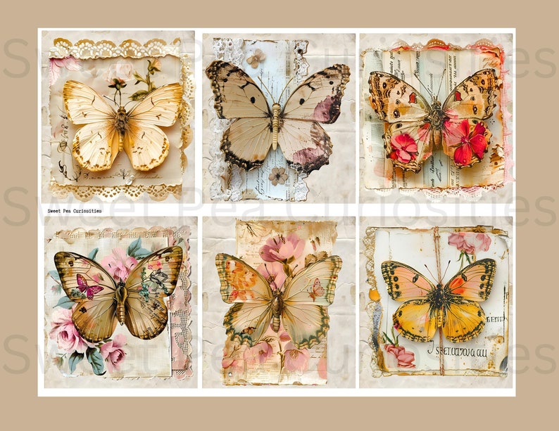 Butterfly Clusters, Junk Journal, Vintage, Printable, Digital Download ...