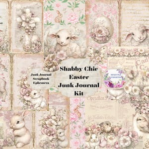 Shabby Chic, Pâques, kit de journal indésirable, numérique, téléchargement, imprimable, journal indésirable, religieux, collage, scrapbooking, éphémères, papier