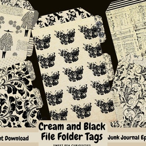 ファイル フォルダー、タグ、デジタル、ダウンロード、印刷可能、ジャンク ジャーナル、青、ジャンク ジャーナル用品、スクラップブック、エフェメラ、ペーパークラフト、キット、ヴィンテージ