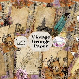 Vintage Grunge Paper, Digital, Download, Printable, Junk Journal, tags, Journal, Cards, Scrapbook, Mixed Media, Collage, Ephemera, Vintage