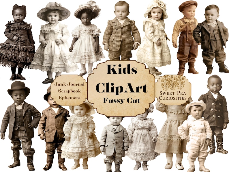 Vintage Kids, PNG, Clipart, Papel, Digital, Download, Imprimível, Diário de Arte, Colagem, Álbum de Recortes, Materiais, Efêmeros, Mídia Mista, Diário imagem 1