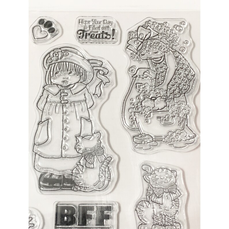 Clear Stamps Ephemera girl Planner Dog Mixed Media Clear stamp set cat Junk Journal Cardmaking Janies Furry Friends boy, DYI