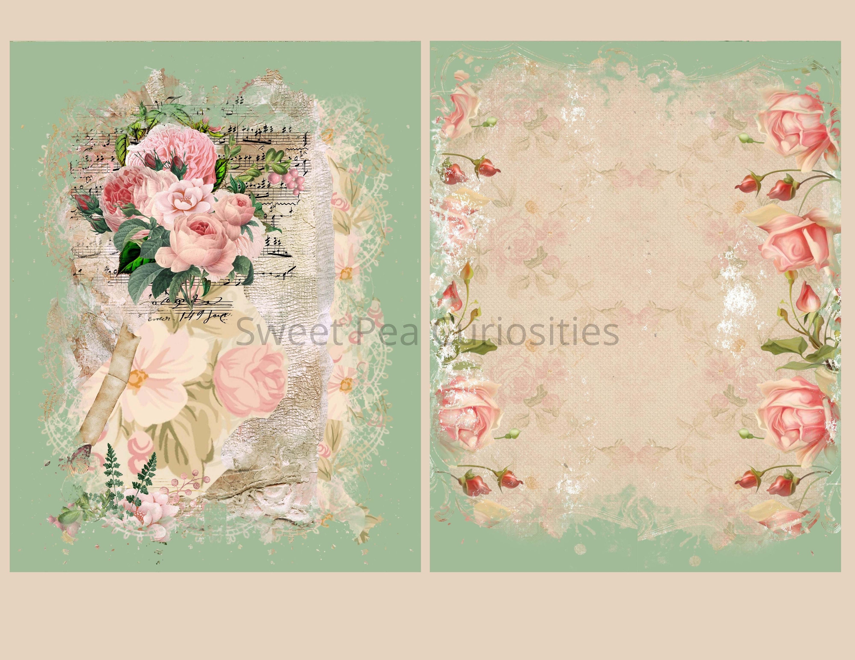Shabby Chic Papers Digital Download Printable Junk Journal - Etsy