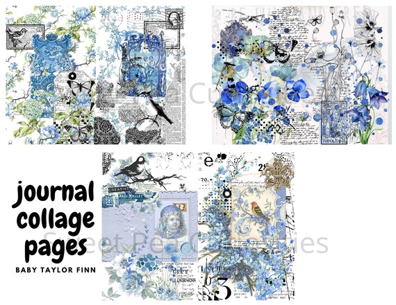 junkjournal【vintage Blue】 Junk Journal Kit Vintage Blue: Vintage Ephemera for Junk