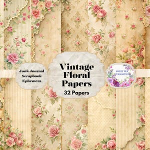 Vintage, Shabby Chic, Carte, Digitale, Scarica, Stampabile, Diario spazzatura, Collage, Album di ritagli, Effimere, Tasche, Diario
