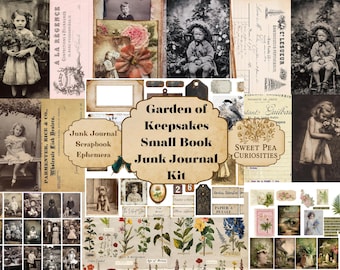 Garden, Keepsakes, Small Book , Junk Journal Kit, Digital, Download, Printable, Junk Journal, Collage, Scrapbook, Ephemera, Paper