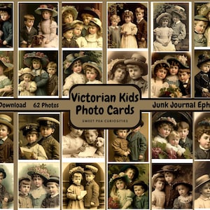 Printable, Photos, Victorian, Download, Digital, Junk Journal, Supplies, Kit, Ephemera, Collage, Vintage, Papers, Scrapbook, Children, old