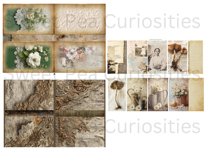Garden, Keepsakes, Small Book , Junk Journal Kit, Digital, Download ...