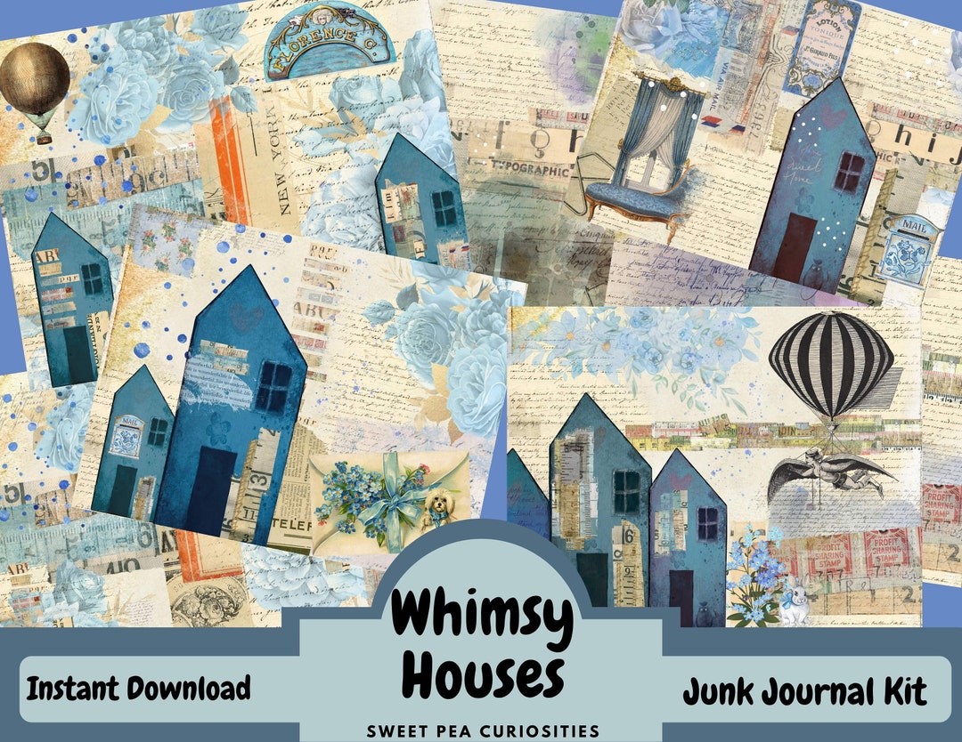 Whimsical Houses, Junk Journal Kit, Digital, Download, Printable ...