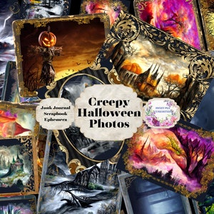 Halloween, Digital, Download, Printable, Junk Journal, Ephemera, Scrapbook, Supplies, Pack, Collage, Mixed Media,Vintage, Haunted, Photo
