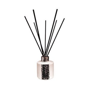 May include: White ceramic diffuser bottle with black reeds and a black and white label that says "Black Velvet" in a cursive font.