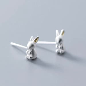 Süßer Hase Sterling Silber Ohrringe .925