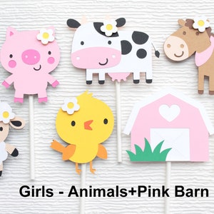 Girl Farm Animal cupcake toppers