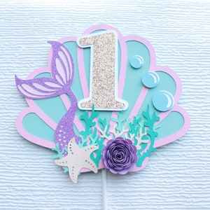 ANY AGE Mermaid Cake Topper, Under the Sea Cake Topper