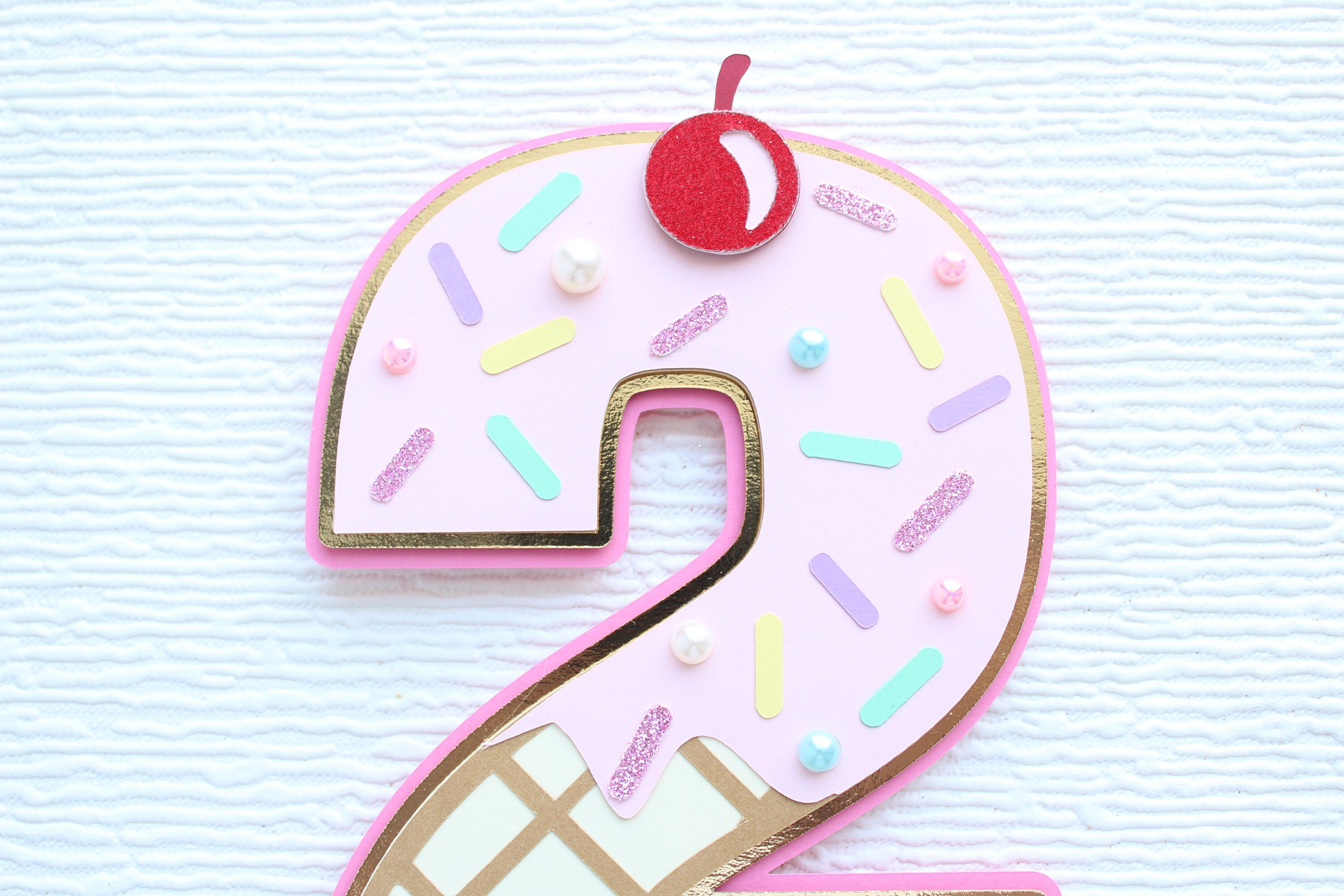 ANY AGE Ice Cream Cake Topper with Name