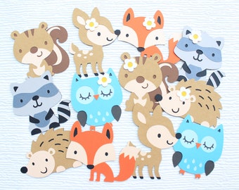 6 Woodland Forest Animal Cutouts, Baby Shower, Birthday Decorations