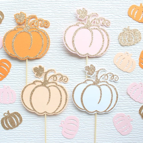 First Birthday Cupcake Toppers Our Little Pumpkin is Turning Etsy
