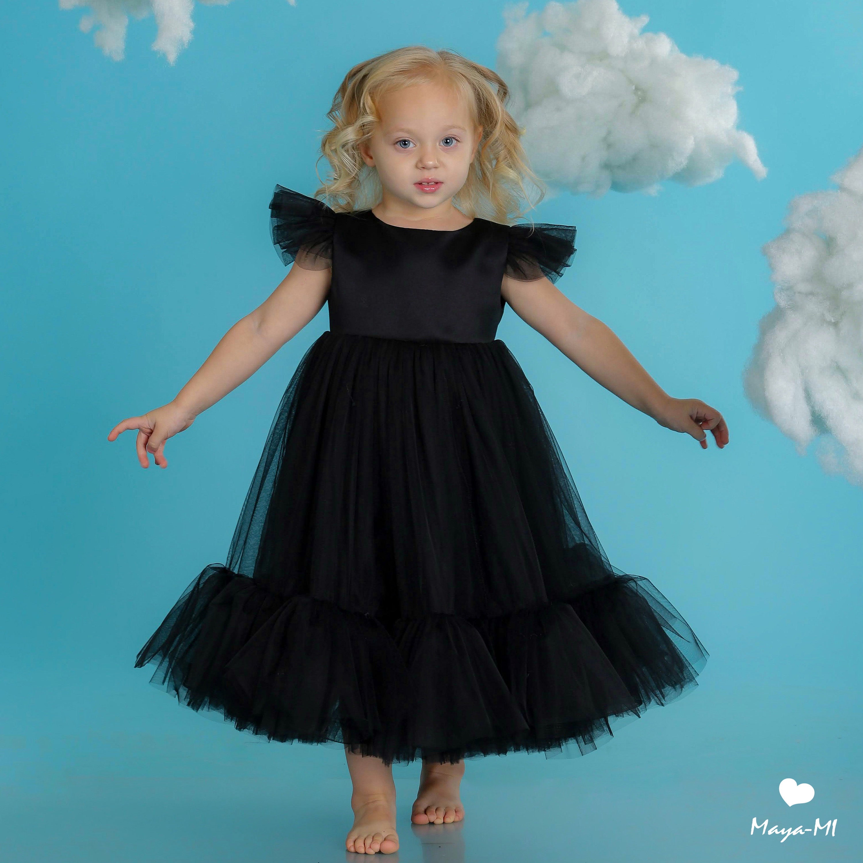 Toddler girl party dress kid birthday outfit little black Etsy
