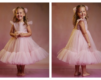 Baby girl party dress, kids birthday dress, little powder kids dress, special occasion dress