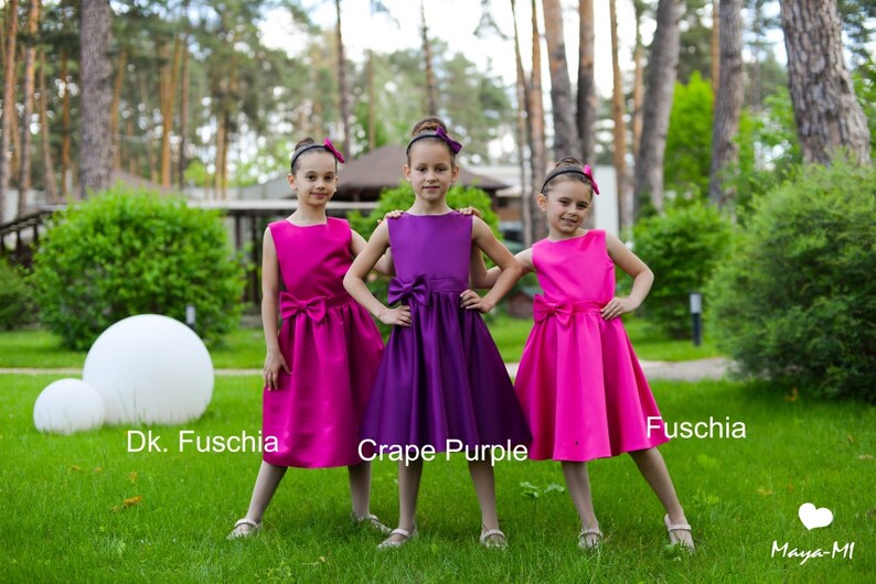 bridesmaid junior holiday dress Flower girl purple summer dress Christmas wedding gown