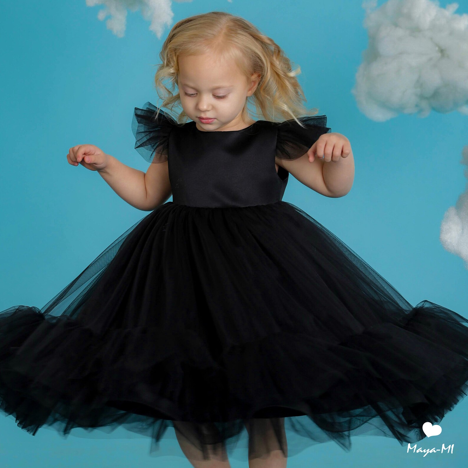 Toddler girl party dress kid birthday outfit little black Etsy