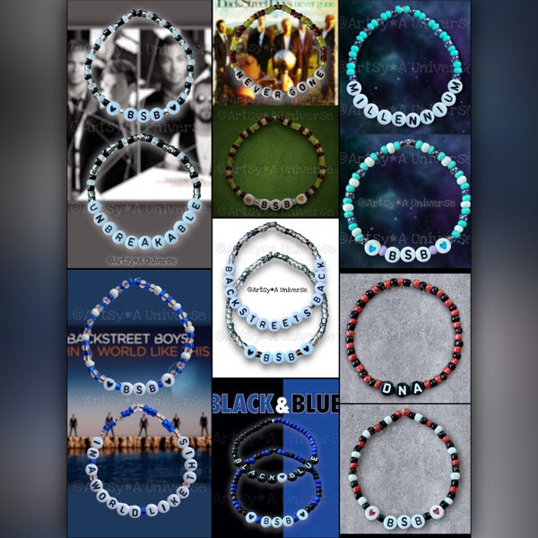 BSB Bracelet Sets/Backstreet Boys- Glass seed beads- album/tour themed