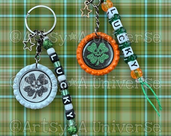 𝕃𝕌ℂ𝕂𝕐 𝕁𝕆𝕃 4 𝕃𝕖𝕒𝕗 ℂ𝕠𝕧𝕖𝕣 - Bottlecap Keychain