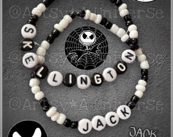 NIGHTMARE COLLECTION Bracelets/Glass seed beads- Jack, Zero, Sally, Oogie themed