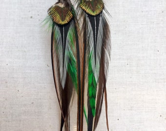 Oorbellen met hangers van natuurlijke veren