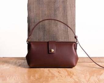 Doctor Bag Style Handbag / PAKA Pochette / Chocolate / Shoulder Bag / Purse / handmade / school gift / personalized gift / Perfect gift