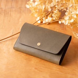PATAN / Gusseted Card Case / Elephant Gray / Perfect for gift / personalized gift / handmade / business gift / business card holder