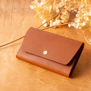 PATAN / Estuche para tarjetas con fuelle / Coñac / Perfecto para regalo / regalo personalizado / hecho a mano / regalo de empresa / porta tarjetas de presentación