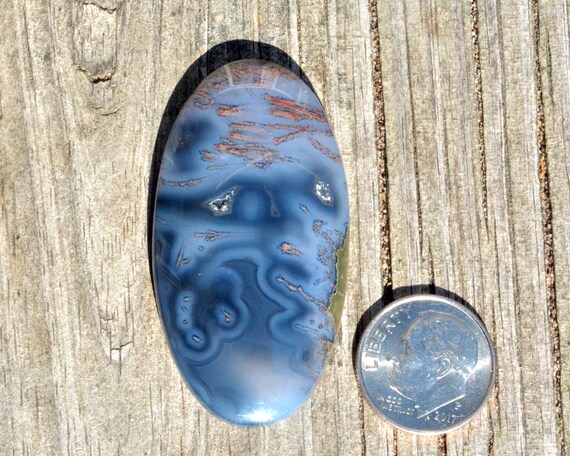 Belle Belle Belle mousse bleu Agate Designer Cabochon ovale forme découpée dans un oeuf de tonnerre, translucide deux Quartz Druzy Patches 47 x 25 x 5,7 mm #8888BMA 85a404 Belle Belle Belle mousse bleu Agate Designer Cabochon ovale forme découpée dans un oeuf de tonnerre, translucide deux Quartz Druzy Patches 47 x 25 x 5,7 mm #8888BMA 85a404